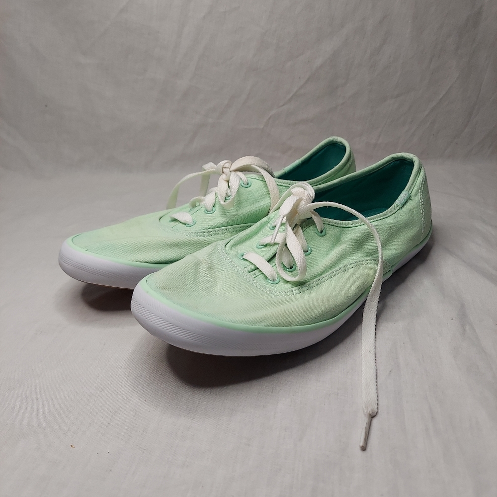 Keds Mint Green Sneakers Shoes Lace Up Womens Canvas